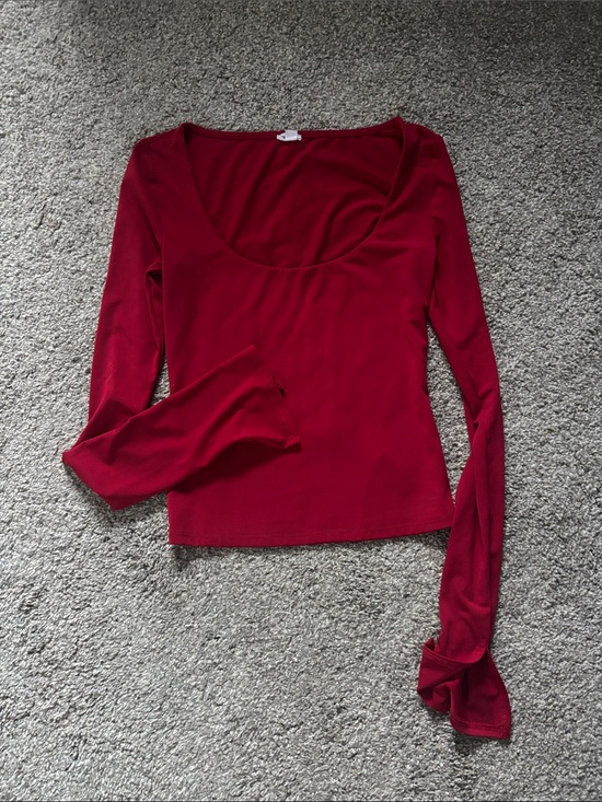 Garage Tops - Garage Scoop Neck Long Sleeve Top - Red